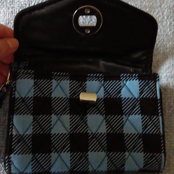 Vera Bradley Cornflower Blue Black Wallet - Picture 6 of 14